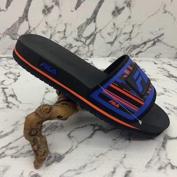 Men’s Fila Black | Blue | Orange Lunar Slides NWT main image 5